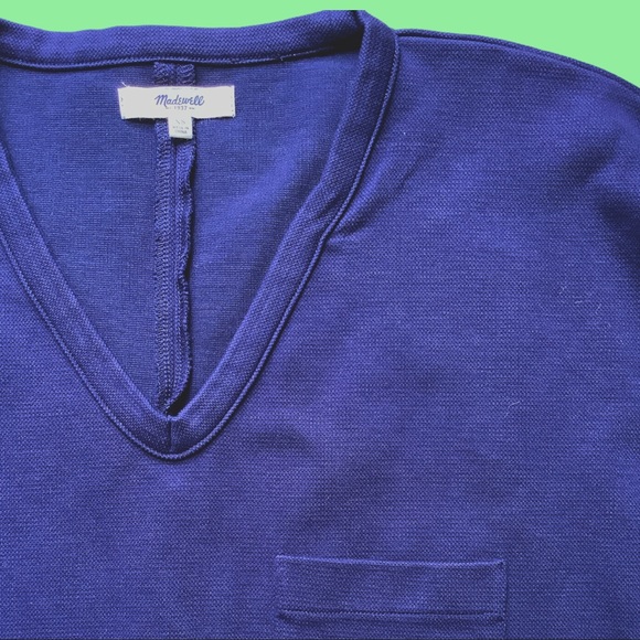 Madewell Navy V-neck Top w/ Side Zippers Size XS-S - Picture 3 of 7